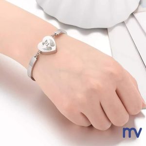 Bracelet Commémoratifs | Bracelet en argent avec Coeur